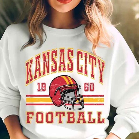 Sweatshirt Kansas City Chiefs Retro Style Sweatshirt 05 - Picture 1 of 5